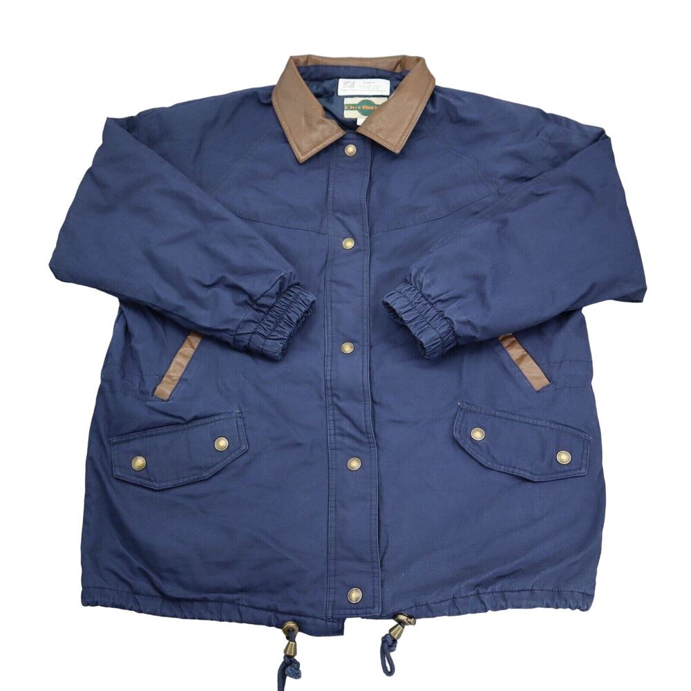 OutBrook Jacket Womens M Blue Collared Full Zip Button Down Long Sleeve Outwear